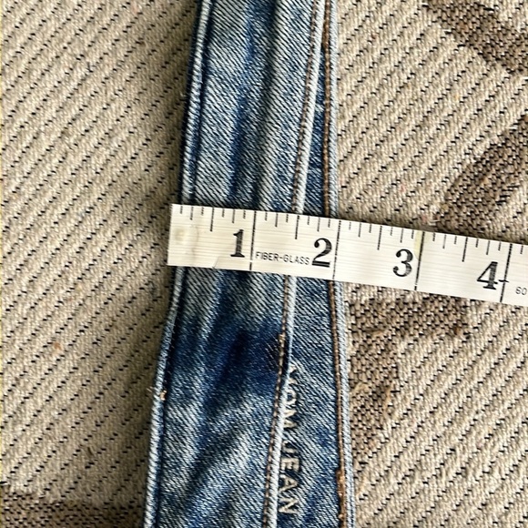 ♻️ Denim Upcycled open top long strap distressed denim tote bag - Picture 11 of 13